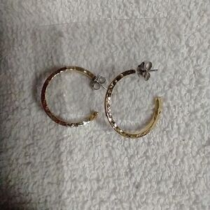 Goldtone hoop post earrings